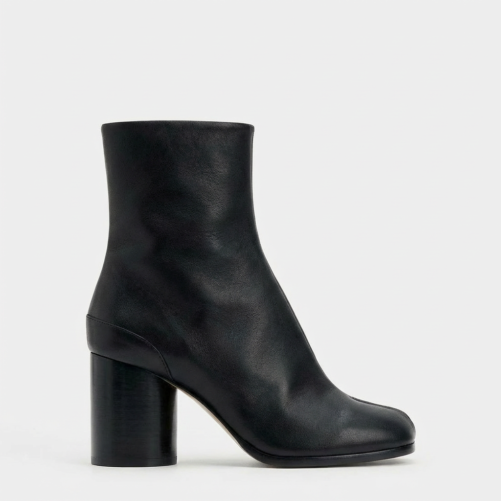 Luna – Bottes Basses en Cuir à Talon Large