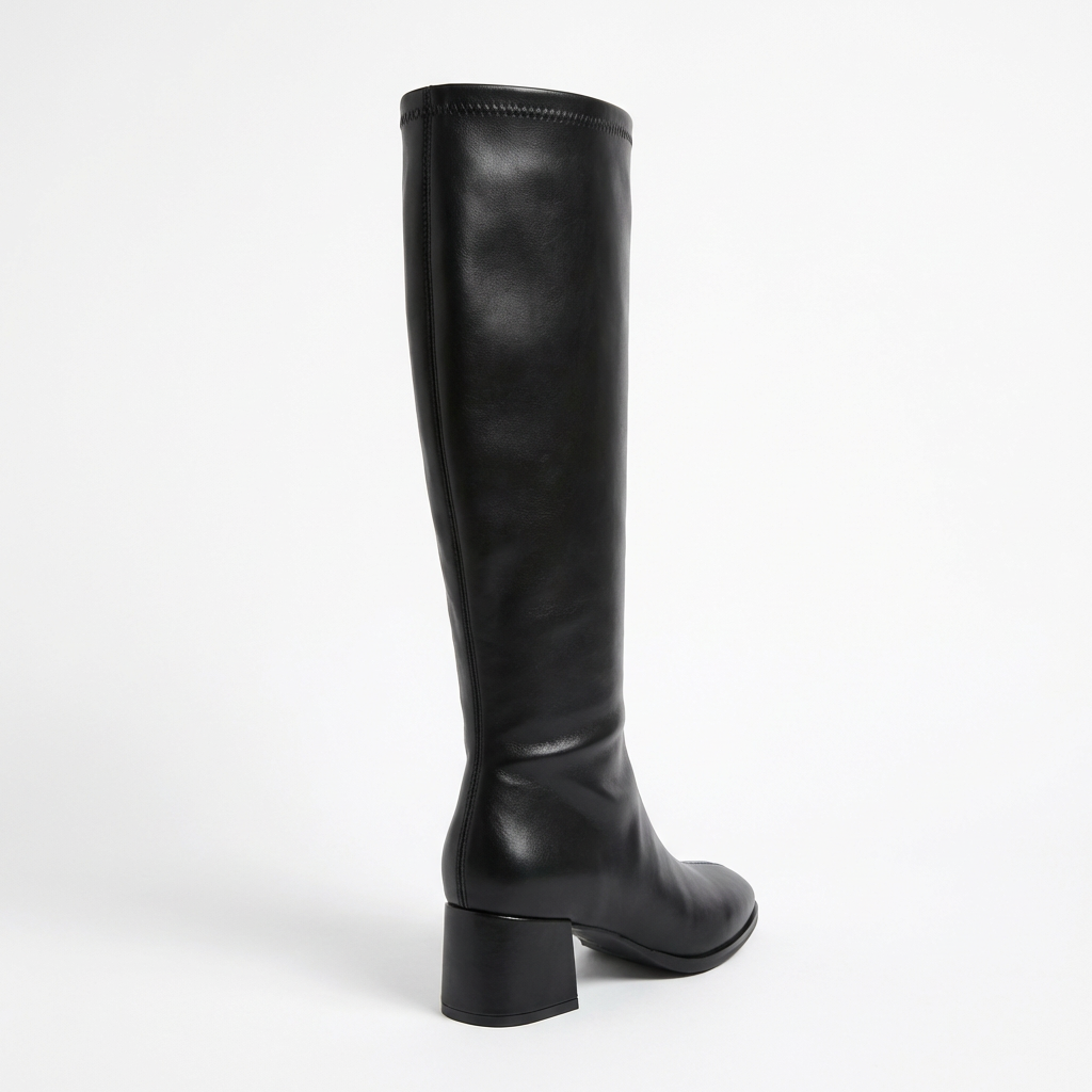 Charlotte – Bottes Noires à Talon Classique