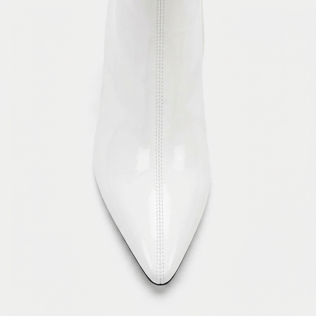 Elena – Bottines Blanches à Talon