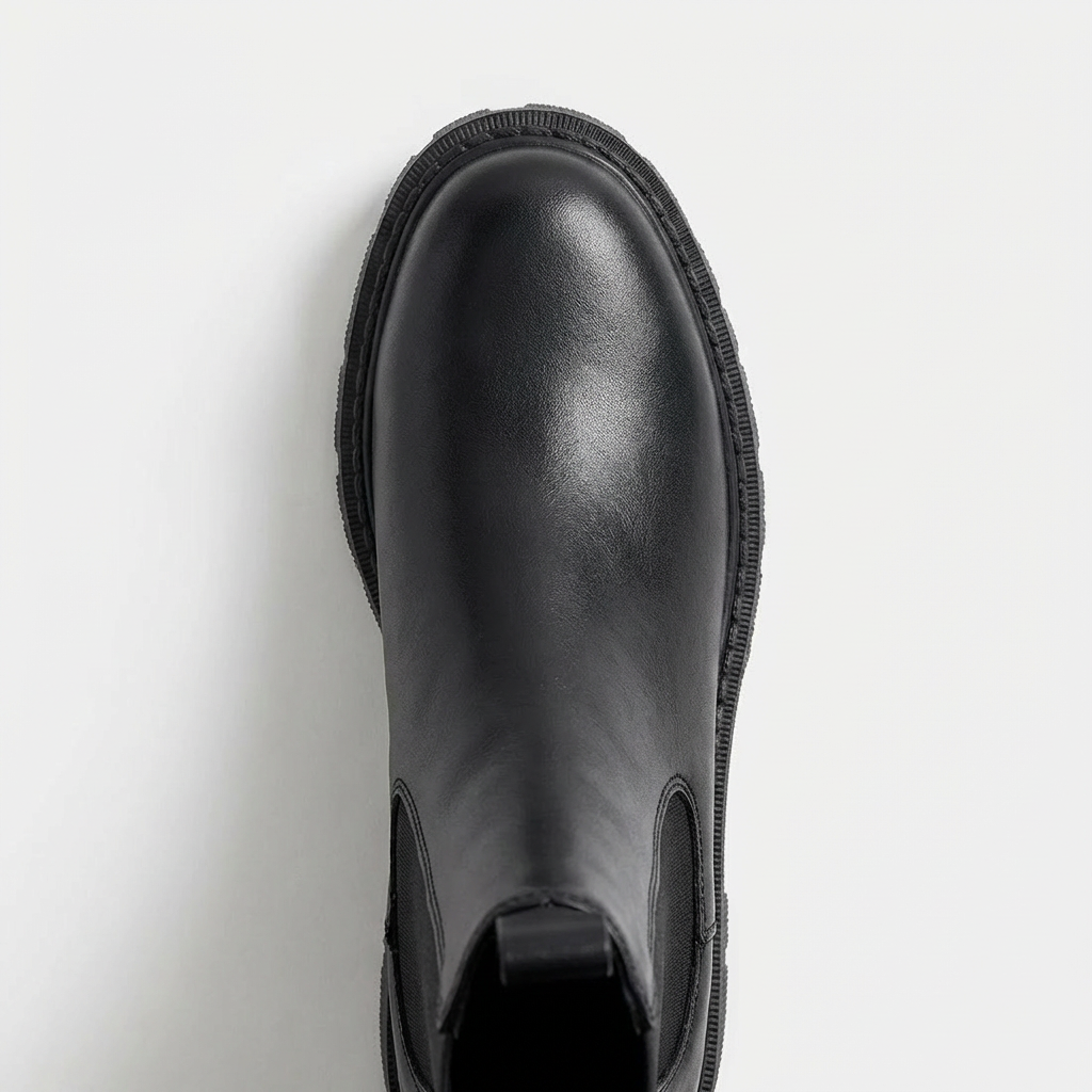 Luna – Bottines Chelsea Noires à Semelle Crantée