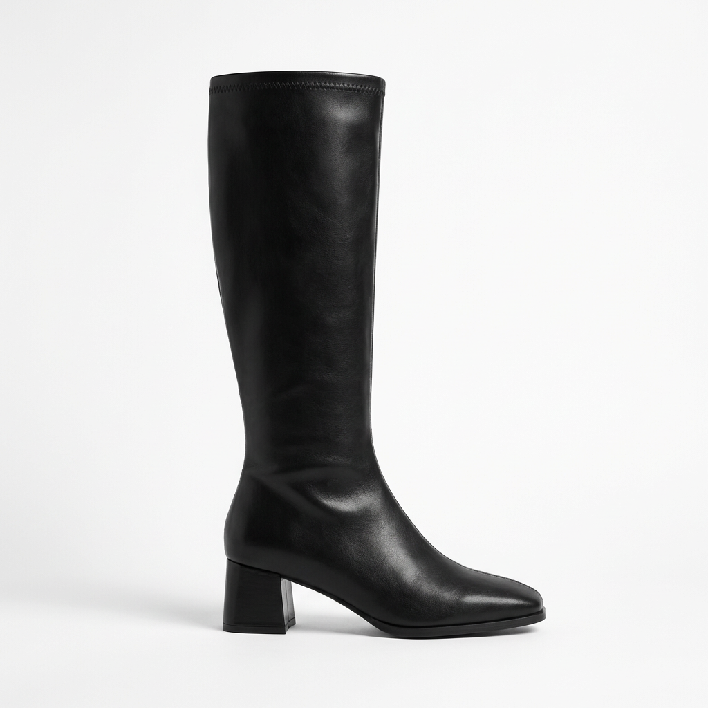 Charlotte – Bottes Noires à Talon Classique