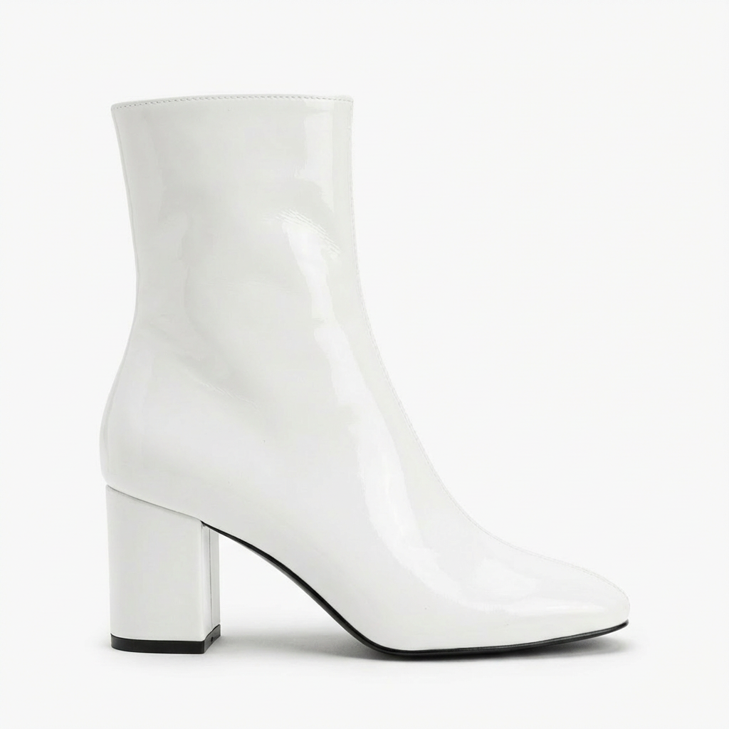 Elena – Bottines Blanches à Talon