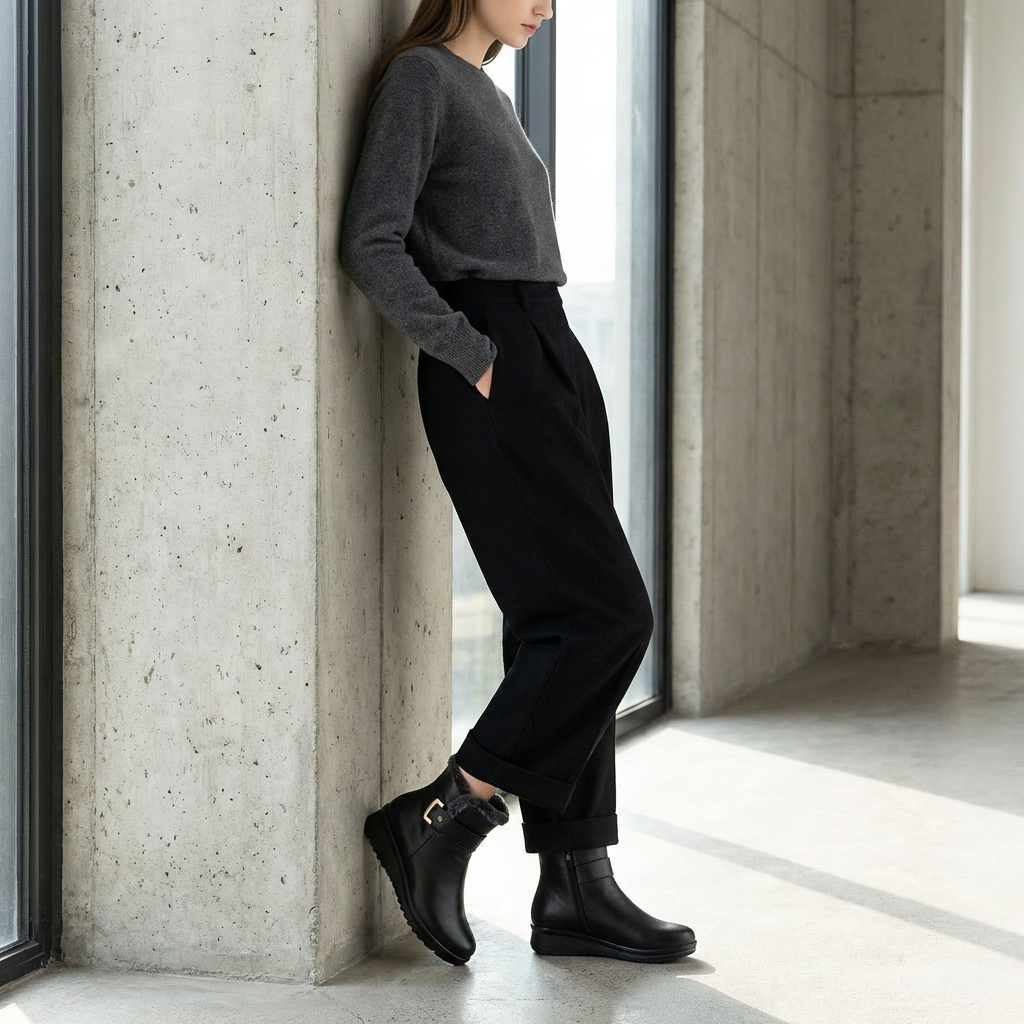 Clara – Bottines Noires Doublées Confort