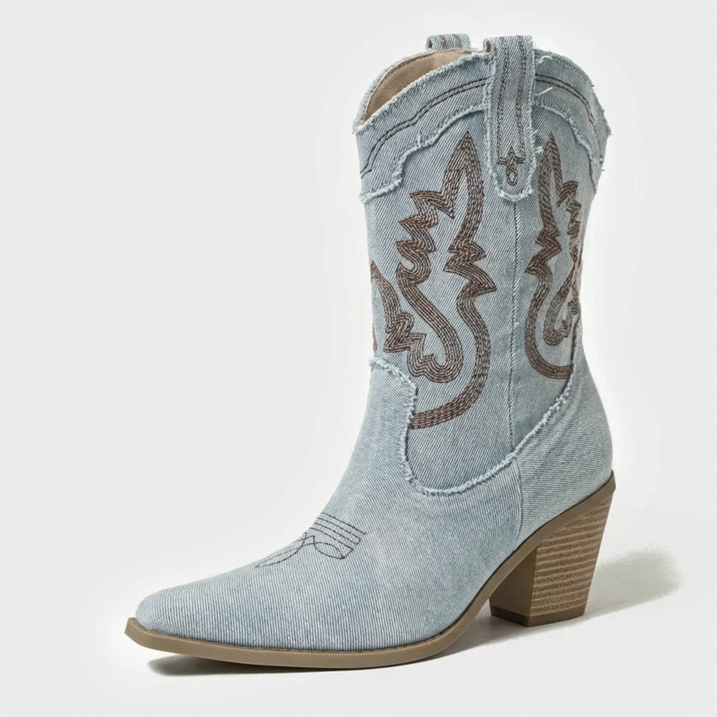 Maya – Santiag Denim Brodée