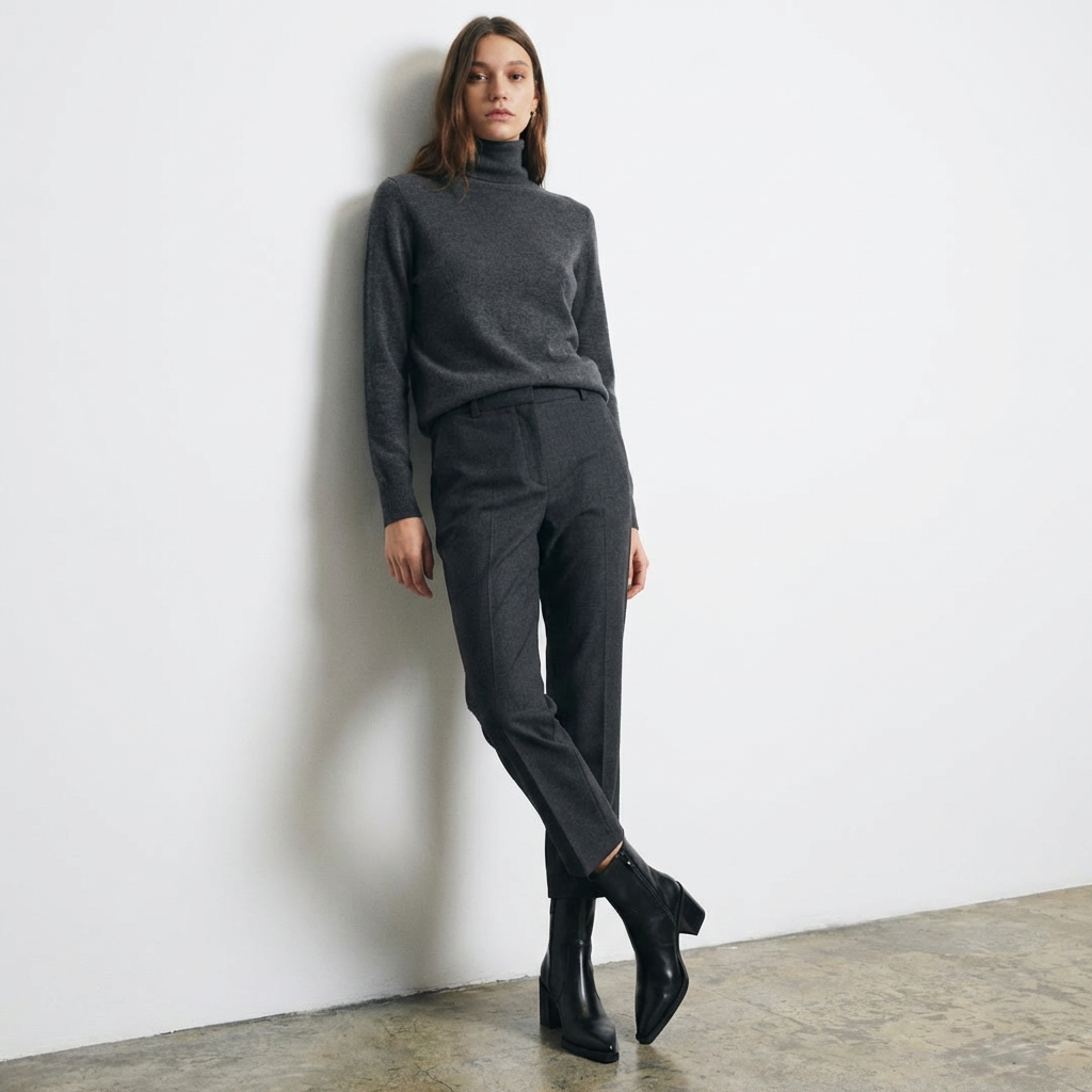 Nora – Bottines Noires à Talon Carré