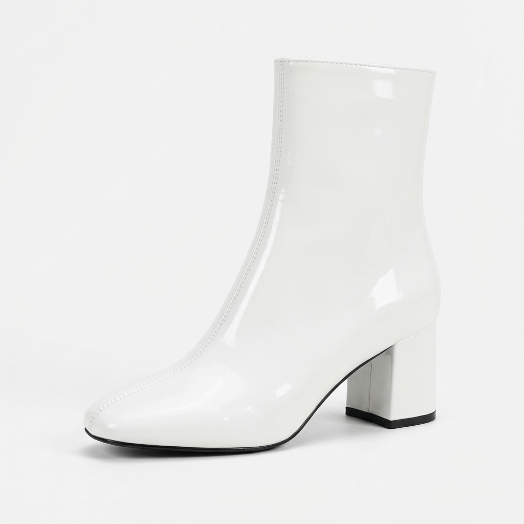 Elena – Bottines Blanches à Talon