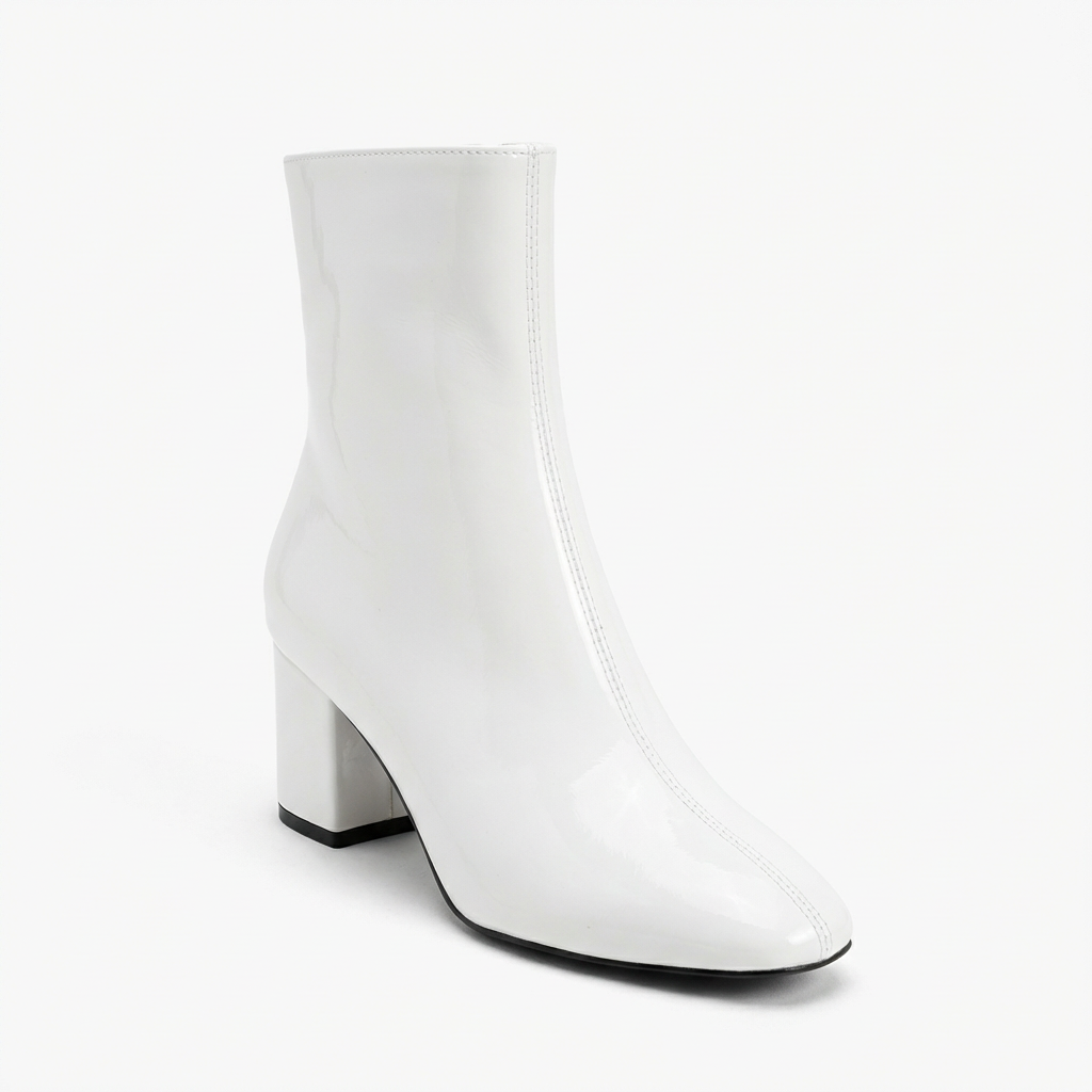 Elena – Bottines Blanches à Talon
