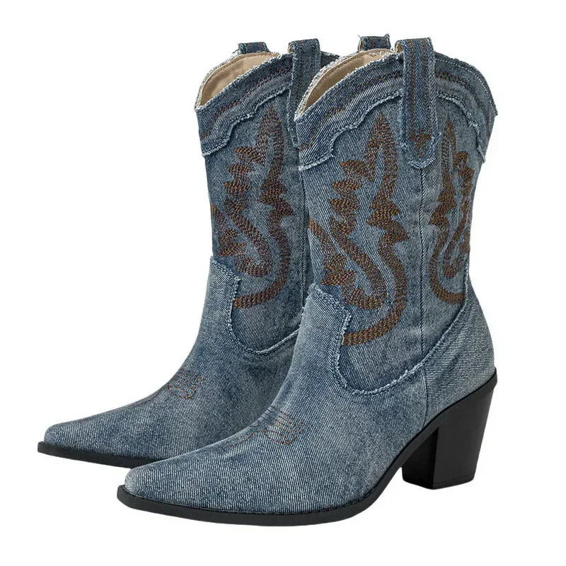 Maya – Santiag Denim Brodée