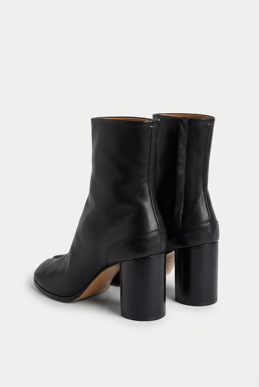 Luna – Bottes Basses en Cuir à Talon Large