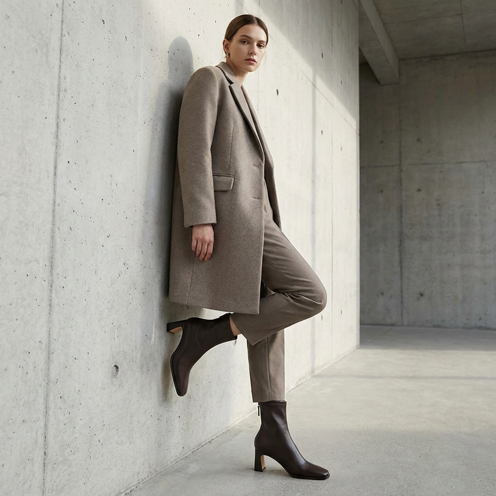 Eva – Bottines Marron à Talon