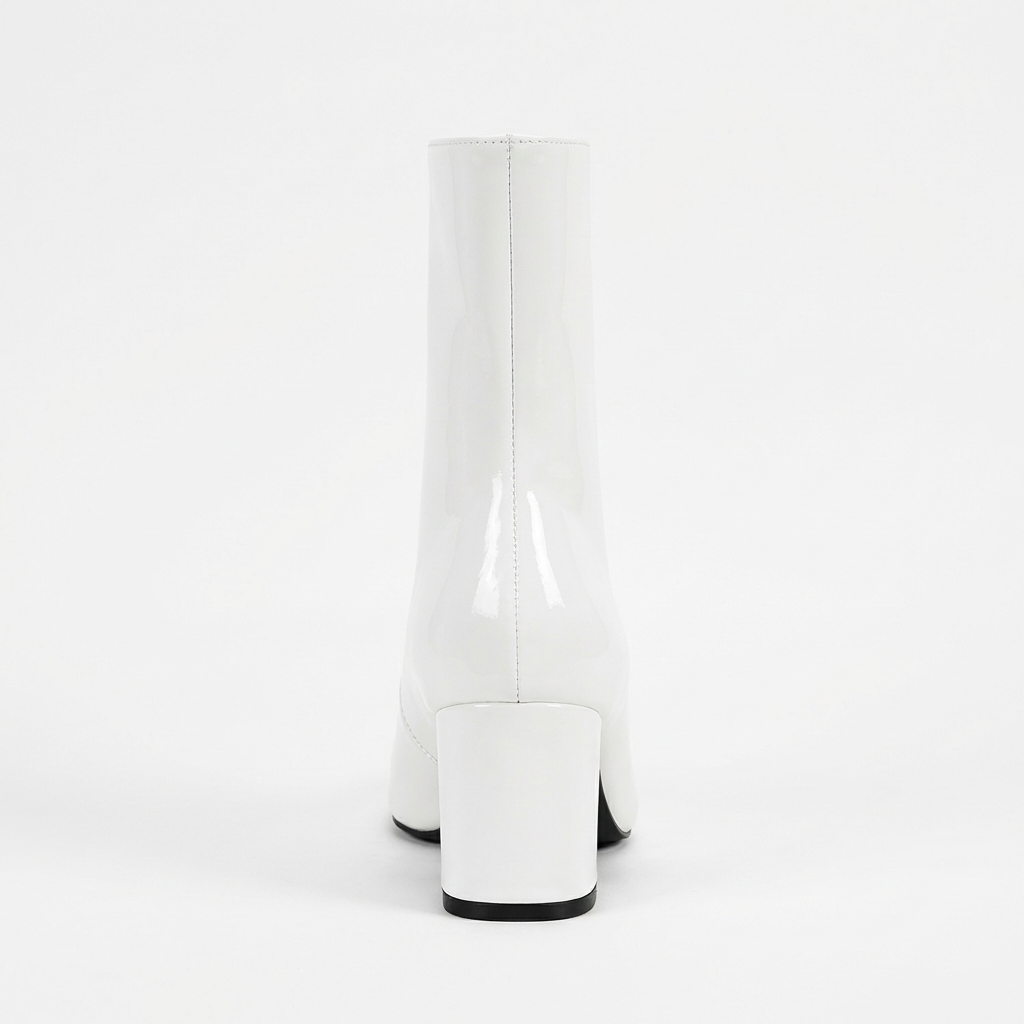 Elena – Bottines Blanches à Talon