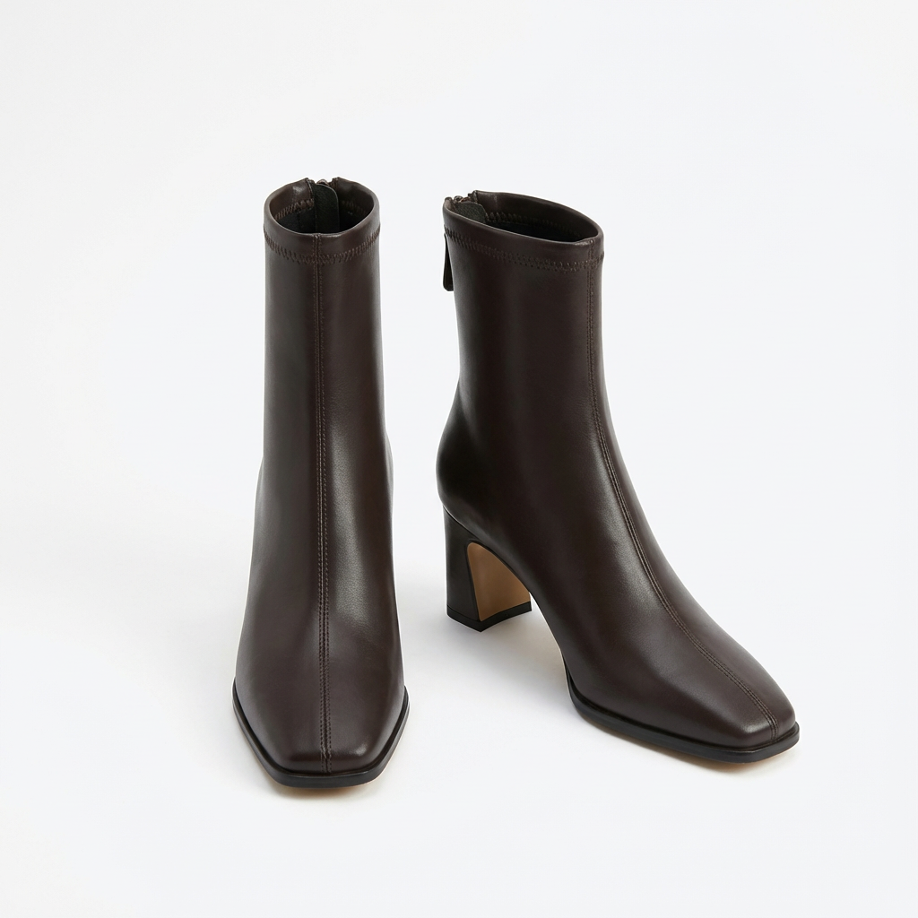 Eva – Bottines Marron à Talon