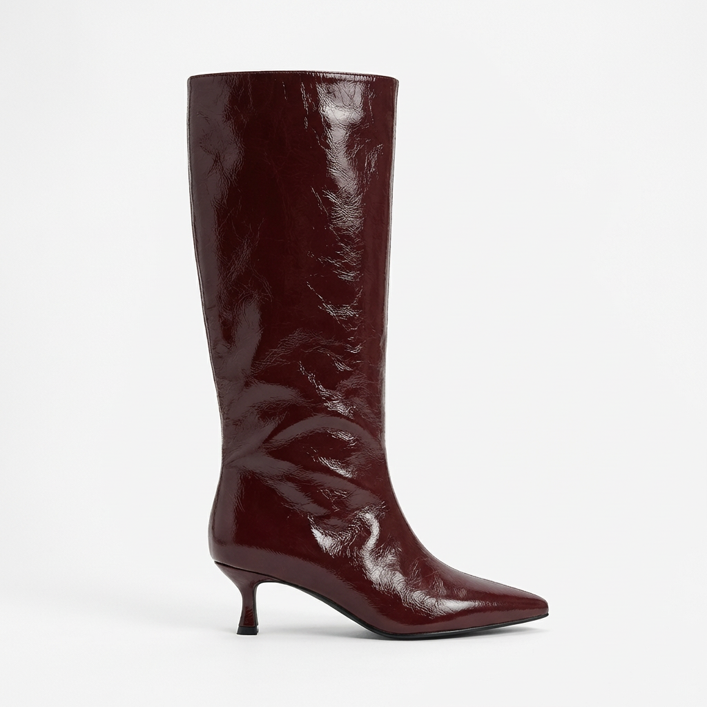 Elena – Bottes Hautes Vernies Bordeaux