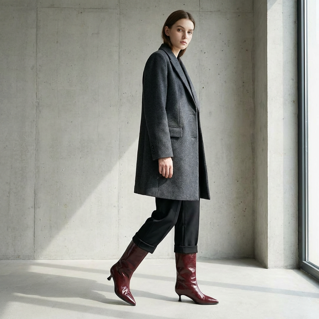 Elena – Bottes Hautes Vernies Bordeaux