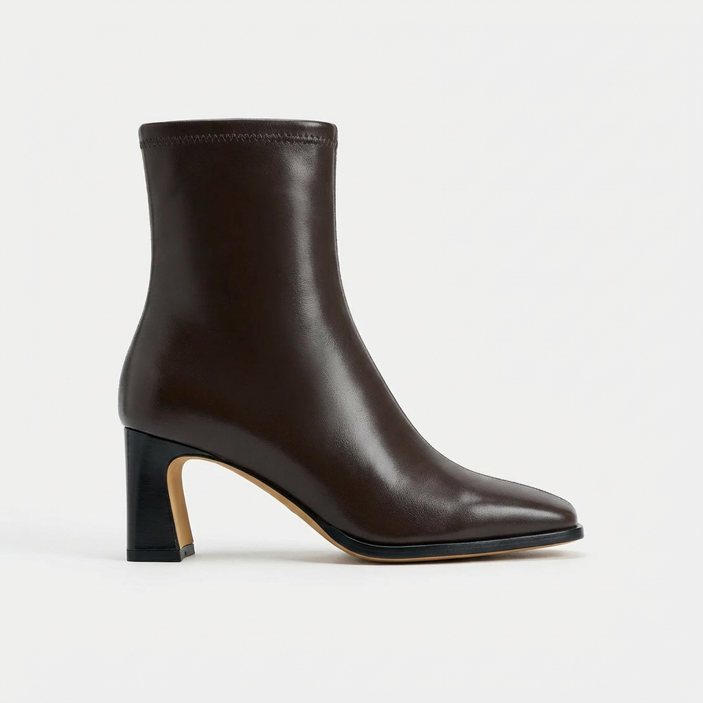 Eva – Bottines Marron à Talon