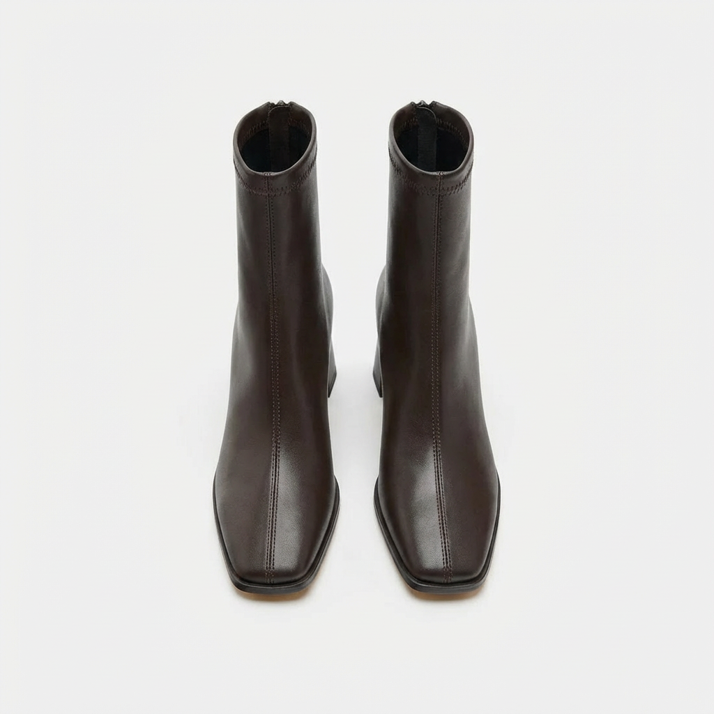 Eva – Bottines Marron à Talon