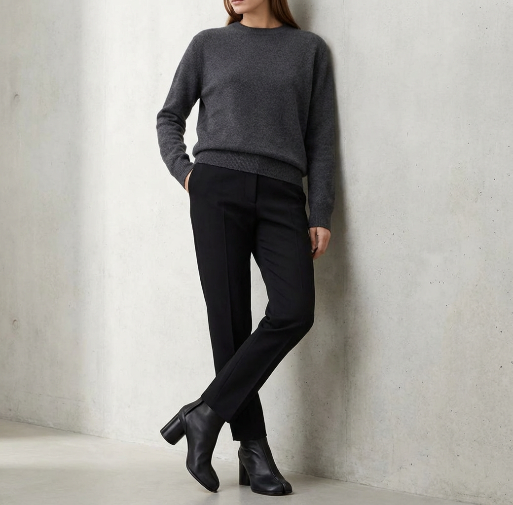 Luna – Bottes Basses en Cuir à Talon Large