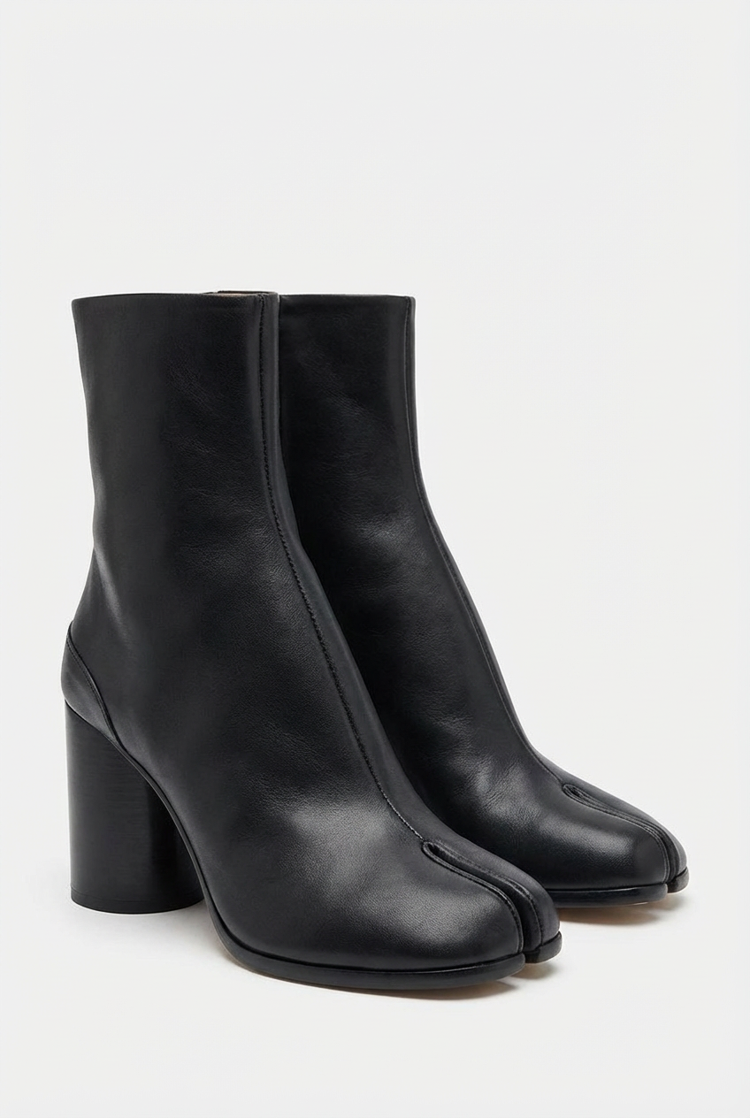 Luna – Bottes Basses en Cuir à Talon Large