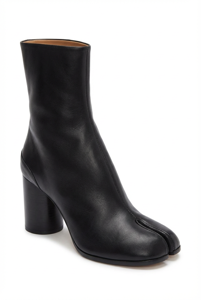 Luna – Bottes Basses en Cuir à Talon Large
