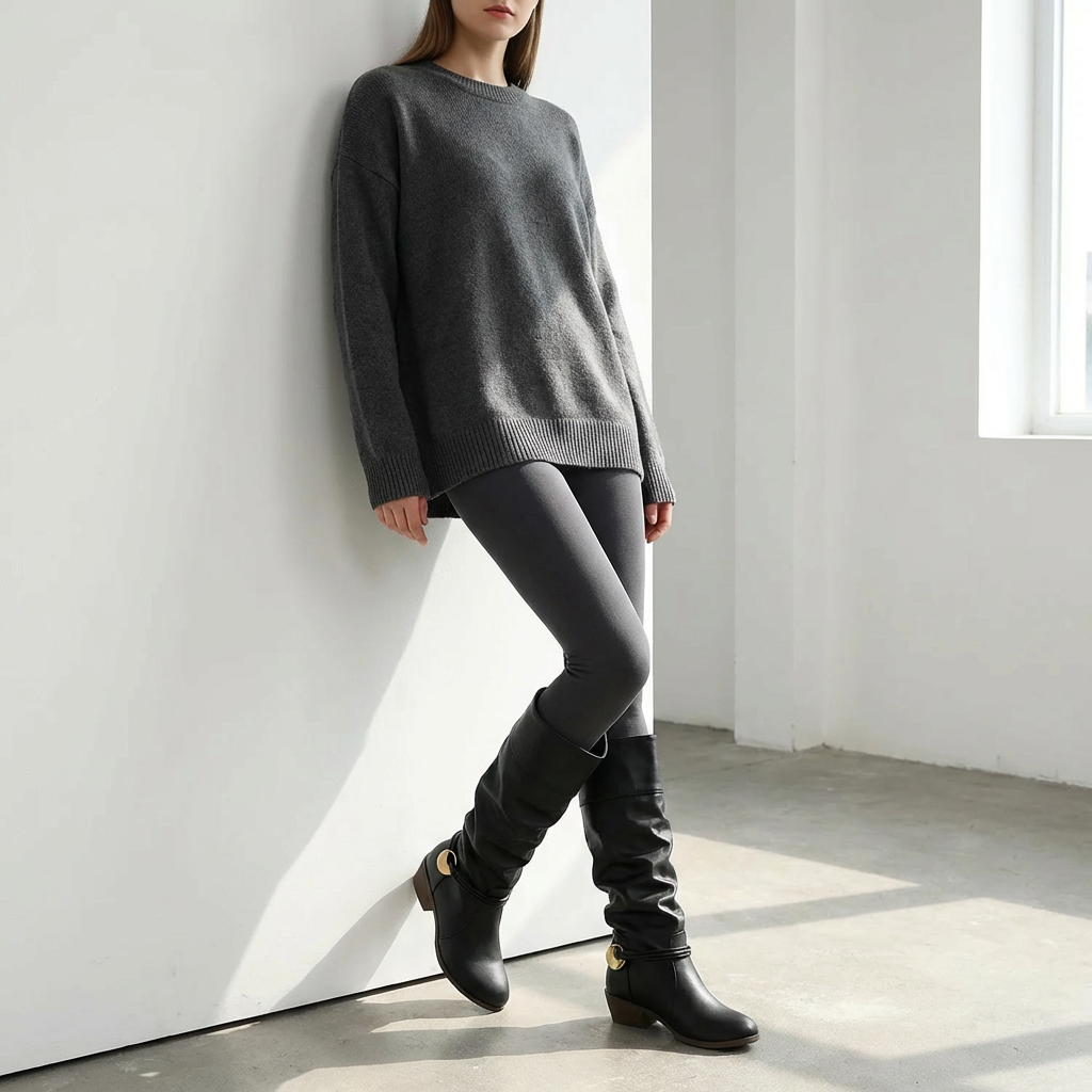 Lucile – Bottes Noires Détail Doré